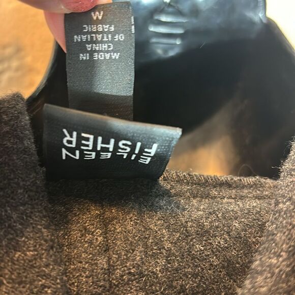 Eileen fisher angora blend boxy short sleeve sweater top medium grey - Picture 7 of 7